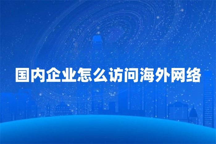 國內企業怎么訪問海外網絡
