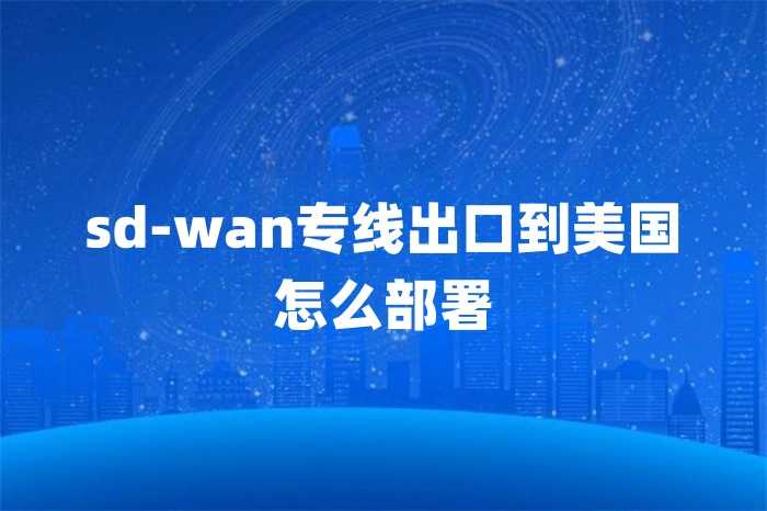 sd-wan專(zhuān)線出口到美國(guó)怎么部署 sd-wan專(zhuān)線出口到美國(guó)怎么部署