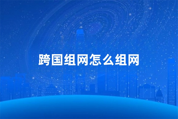 跨國組網(wǎng)怎么組網(wǎng)